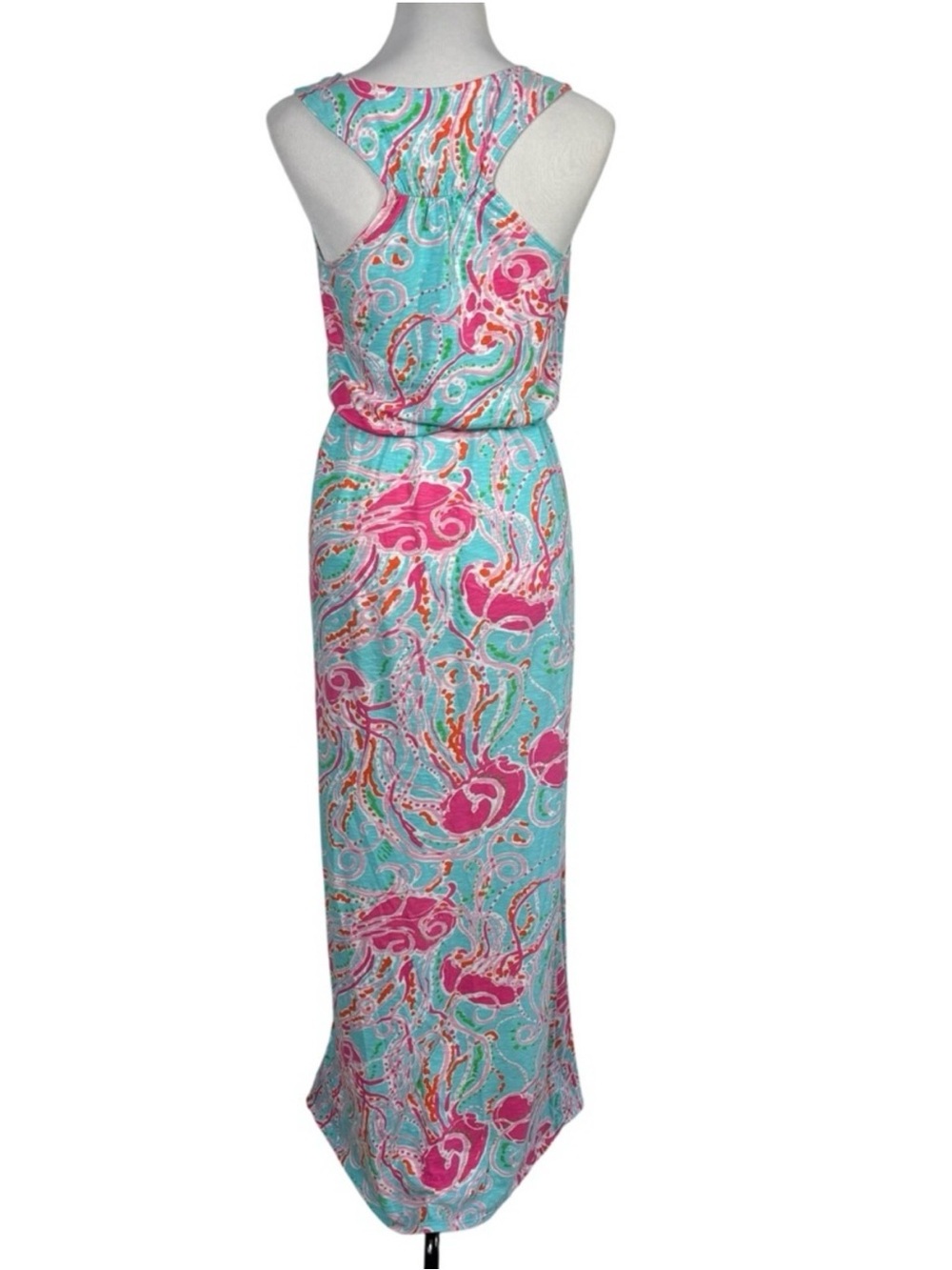 Lilly Pulitzer Aqua/Pink Jellies Be Jammin Maxi Dress - Picture 4 of 8